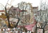 THRELFALL Philippa 1939,View of cottages and stone walls,1962,Rosebery's GB 2007-06-12
