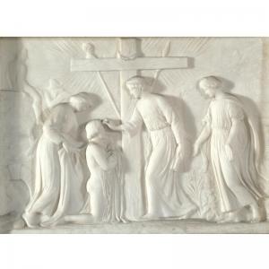 THRUPP FREDERICK,A FRAMED MARBLE RELIEF OF THE PILGRIM MEETS THE SH,1866,Sotheby's 2006-10-24