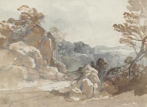 THULLIER P 1799-1858,Landscape with rocks,Bonhams GB 2006-01-27