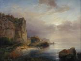 THURAU Friedrich 1812-1888,View of the Rocky Coast at Bodensee,1853,Cheffins GB 2009-09-23