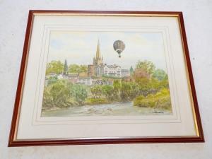 THURSTON E N,hot air balloon over Ross,Smiths of Newent Auctioneers GB 2024-01-04