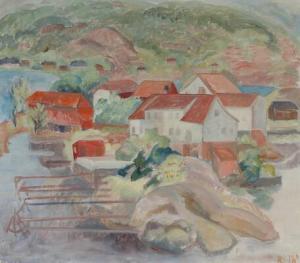 THYGESEN Rudolph 1880-1953,View of houses by the bay,1931,Bruun Rasmussen DK 2022-01-11