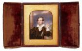 TIDEY ALFRED 1808-1892,Half length portrait of Robert Tidey in a velvet c,1838,Mallams GB 2017-10-09