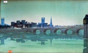 TIDMARSH G.D. 1800-1900,King John's Castle from The Shannon, Showing Bridge,Mealy's IE 2013-04-29