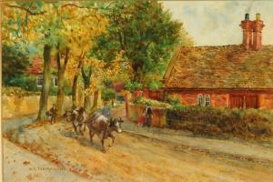 TIDMARSH Henry Edward 1880-1927,A drover with cattle in a country road,Mallams GB 2004-10-08
