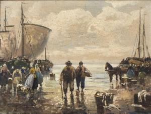 TIEL Hans 1900-1900,Dutch fisherfolk sorting the catch,Mallams GB 2022-07-17