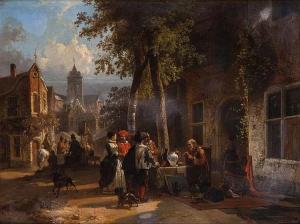 TIELEMANS Louis 1826-1856,Merchants at the market,1852,Bernaerts BE 2017-03-20