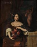 TIELIUS Johannes 1660-1719,Seated Woman with a Bouquet of Roses,Skinner US 2018-05-11