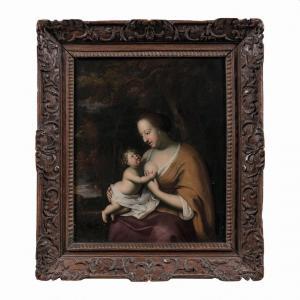 TIELIUS Johannes 1660-1719,VIERGE A L\’ENFANT DANS UN PAYSAGE,Tajan FR 2024-03-18