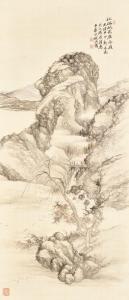 TIEMEI hu 1848-1899,Wild Geese over Autumn Stream,1884,Christie's GB 2018-11-27