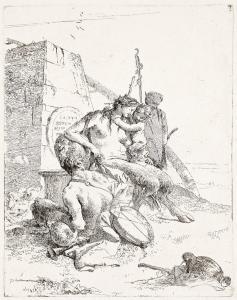 TIEPOLO Giovanni Battista,La Famiglia del Satiro con l'Obelisco,1740,Swann Galleries 2024-04-18