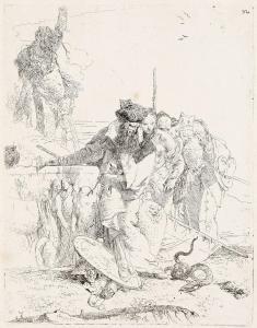 TIEPOLO Giovanni Battista 1696-1770,Sei Persone Guardano un Serpente,1740,Swann Galleries 2024-04-18