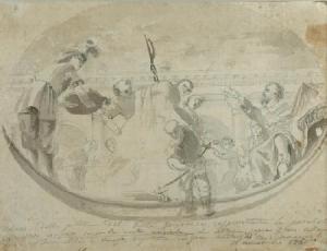 TIEPOLO Giovanni Domenico 1727-1804,Szkic do fresku na plafonie,Rempex PL 2009-12-16