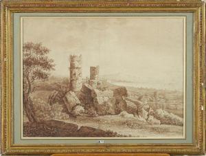 TIERCE Jean Baptiste 1737-1790,Paysage aux ruines,VanDerKindere BE 2021-09-14