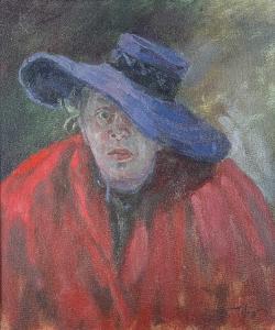 TIFFIN Sheila 1952,Self Portrait with Blue Hat,David Lay GB 2024-01-07