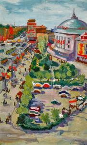 Tikhomirov Alexander Dmitrievich 1916-1995,View of the Victory Square and the National Ci,Sotheby's 2021-11-30