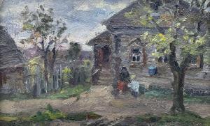 TIKHOMIROV LEONID,Figures Seated Before Cottage,1969,Duggleby Stephenson (of York) 2024-01-05