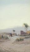 TILCHE Otto 1821-1894,Returning to an oasis settlement at dusk,Christie's GB 2012-02-01