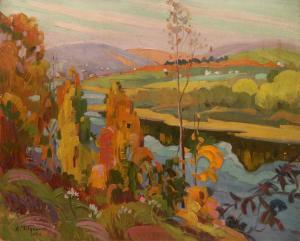 TILGNER Arthur 1900-1900,Fall Landscape with Stream,1933,Rachel Davis US 2017-10-21