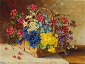 TILIPAUL KISTLER Maria 1884-1963,Alpine Flowers in a Basket,Palais Dorotheum AT 2019-02-19