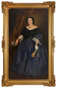TILL Johann II 1827-1894,Ganzfiguriges Bildnis einer wohlhabenden Dame,Dobritz DE 2021-11-13