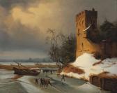 TILL Leopold 1830-1893,Skating on a Winter waterway,Christie's GB 2012-02-01