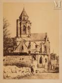 TILLARD Ferdinand 1819-1884,Église Saint-Etienne-le-Vieux, Caen,1860,Millon & Associés FR 2023-05-23