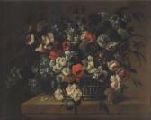 TILLEMANS Peter 1684-1734,roses, snowballs, lilac, carnations, narcissi and ,Sotheby's GB 2003-07-09