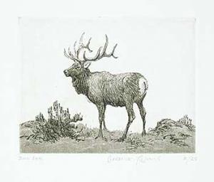 TILLENIUS Clarence 1913-2012,Bull Elk #2/25,Levis CA 2017-05-20
