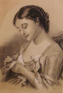 TILLEY G.J 1875,Portrait of a female darning,Eastbourne GB 2009-11-26