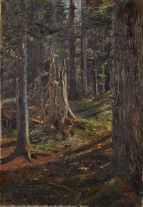 TILLMETZ Rudolph 1880,Baumstumpf im Wald,1922,Wendl DE 2018-10-25