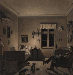 TILLY Vilhelm Eyvind 1860-1935,Bedroom with father and son,Bruun Rasmussen DK 2022-04-18