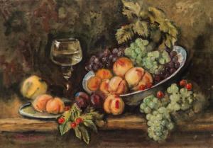 Time Blok Marina Georgievna,still Life with Grapes and Wine,1958,Shapiro Auctions 2016-12-10