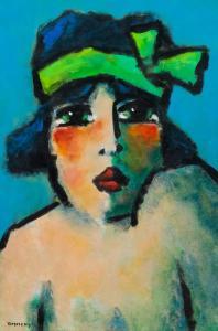 TIMMERS Daniel 1948,Jeune femme au turban vert,Marambat-Camper FR 2022-06-22