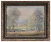 TIMMONS Edward J. Finley 1882-1960,Pastoral Landscape with Figure in Boat,Brunk Auctions 2015-11-06