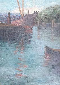 TINDALL Charles Ephraim S 1863-1951,Boats, Middle Harbour,Raffan Kelaher & Thomas AU 2022-09-06