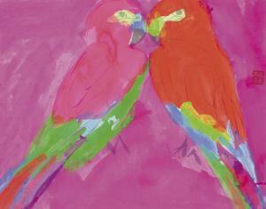 TING Walasse 1929-2010,A PAIR OF PARROTS,Sotheby's GB 2015-04-05