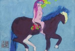 TING Walasse 1929-2010,LADY ON A HORSE,Sotheby's GB 2018-10-01