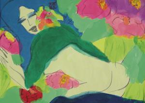 TING Walasse 1929-2010,WOMAN AND FLOWERS,Sotheby's GB 2014-04-06