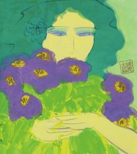 TING Walasse 1929-2010,WOMAN WITH FLOWERS,Sotheby's GB 2018-04-01