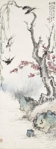 TINGLU Hu 1883-1943,Peach Blossom and Swallow,1928,Christie's GB 2023-05-31