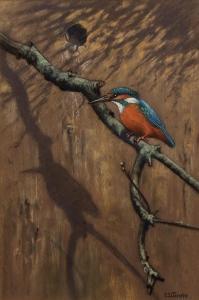 TINNE Esme Dorothea 1899-1985,Kingfisher at nesting hole,Keys GB 2019-02-08