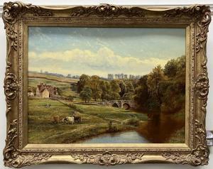 TIPPETT William Vivian 1833-1910,landscape with cattle,1884,Charterhouse GB 2024-04-05