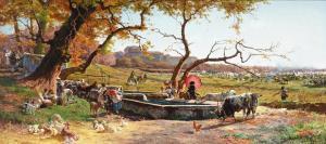 TIRATELLI Aurelio 1842-1900,CATTLE FAIR AT OSTIA,1881,Dreweatts GB 2023-06-14