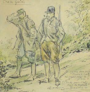 TIRET BOGNET Georges 1855-1935,Scène de chasse humoristiq,Saint Germain en Laye encheres-F. Laurent 2018-06-24