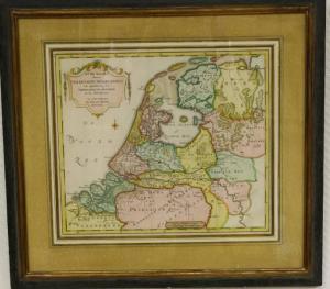 TIRION Isaak 1705-1765,Oude Kaart der nu Vereenigde Nederlanden,Venduehuis NL 2012-03-21