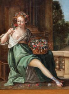 TISCHBEIN Johann Heinrich I,A maenad with flowers in a draped dress,Bruun Rasmussen 2024-01-15