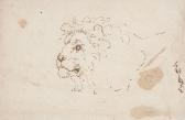 TISCHBEIN Johann Heinrich I,Study of a Lion's Head, facing left, Landscape Stu,Lempertz 2022-05-21