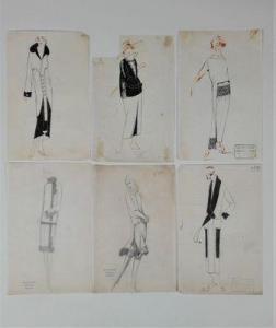 TISSANDIE Leo,Ensemble de huit dessins sur calque,1920,Hotel des ventes Giraudeau FR 2022-02-09