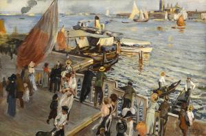 TITO Ettore 1859-1941,Veduta di Venezia con l'isola di San Giorgio,1894,Meeting Art IT 2024-04-20
